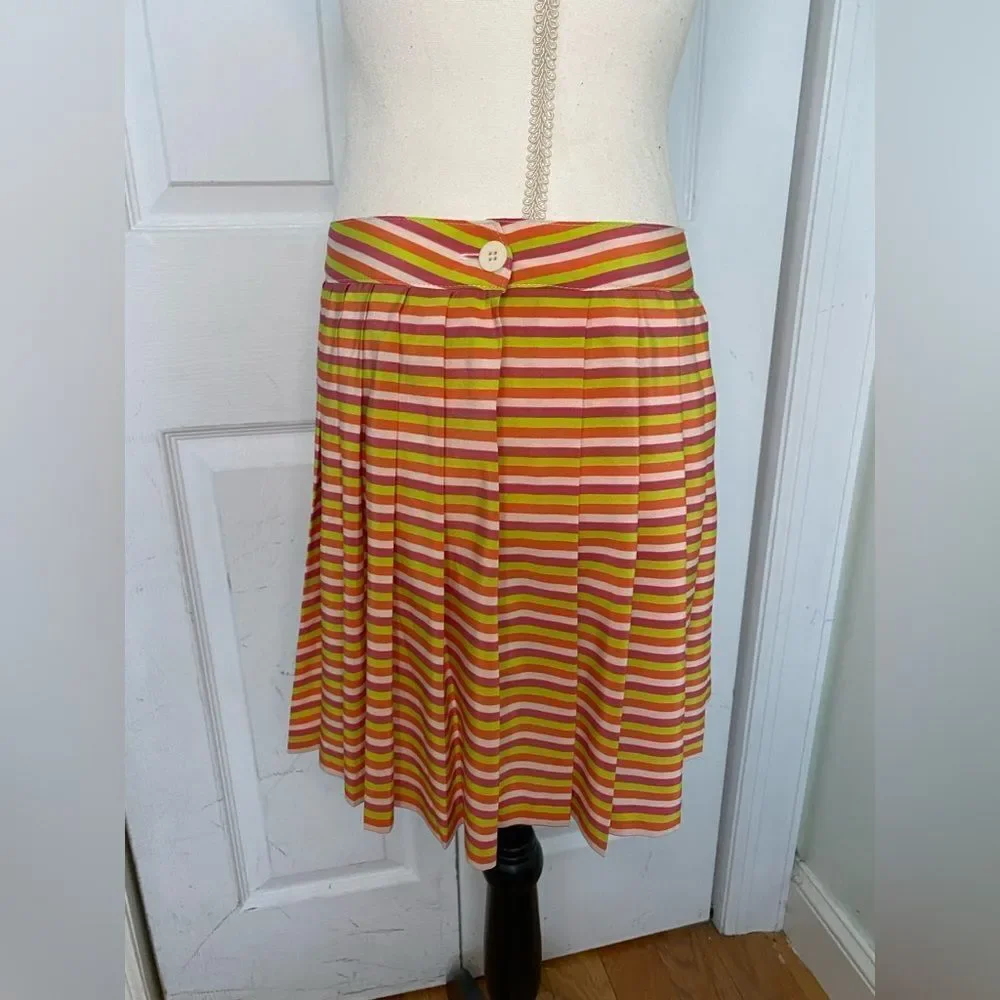 Y2K Lacoste Striped Accordion Skirt